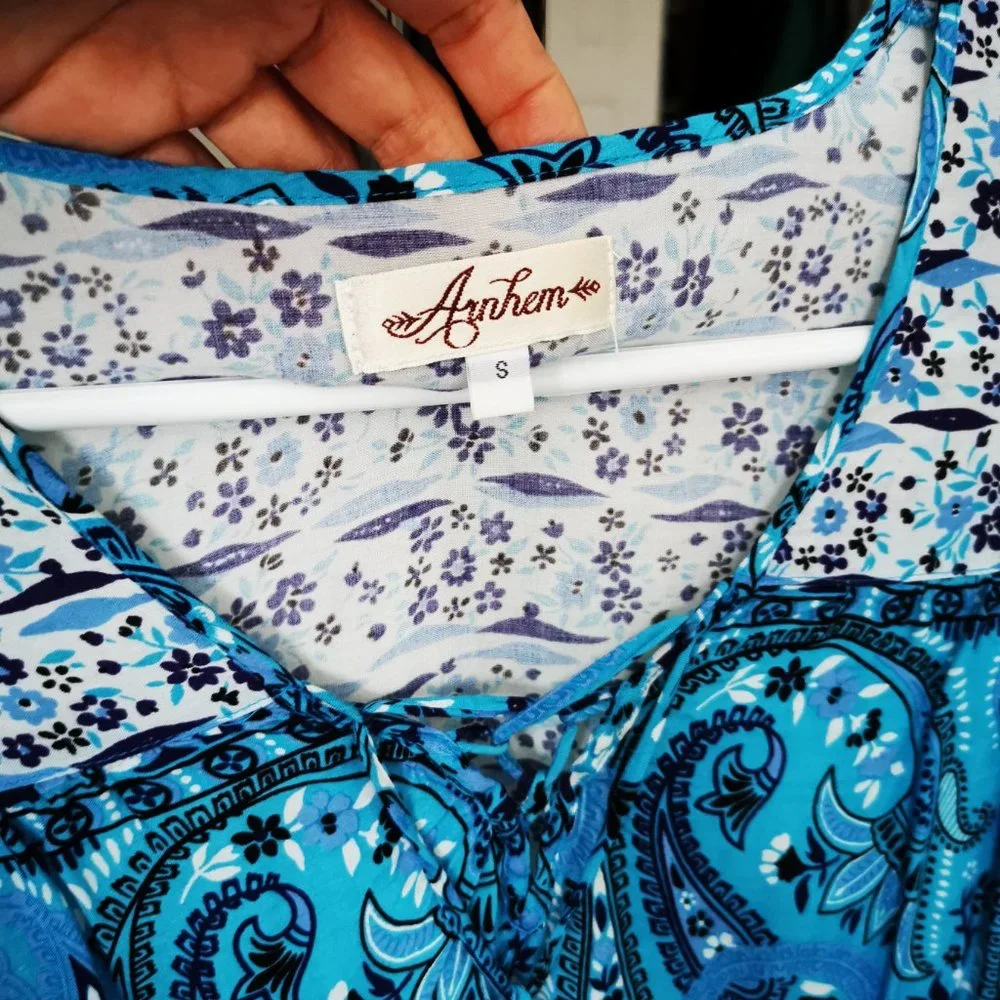 Blue Boho Top - Picture 3 of 3